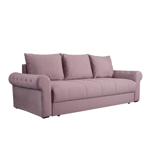 Canapea Extensibila Trendy, 3 Locuri, Lada Depozitare, Roz, 243 Cm