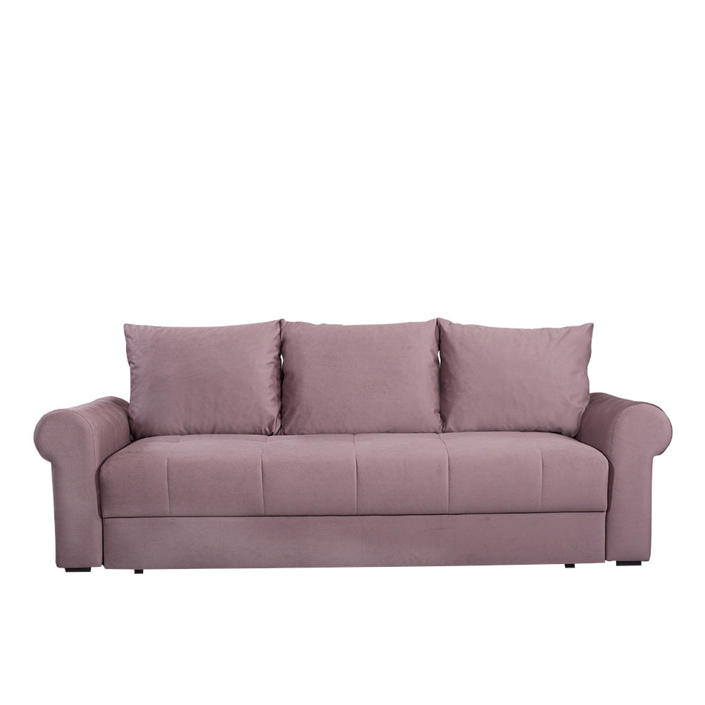 Canapea Extensibila Trendy, 3 Locuri, Lada Depozitare, Roz, 243 Cm