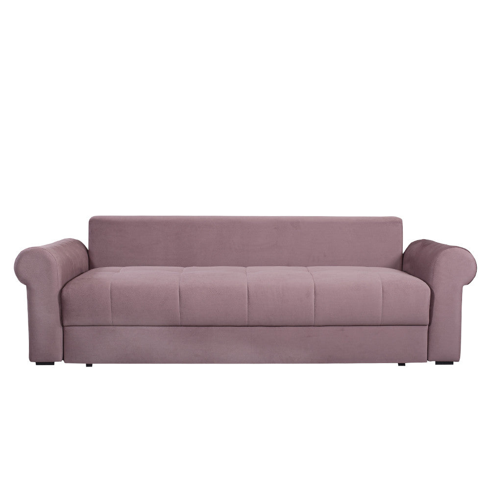 Canapea Extensibila Trendy, 3 Locuri, Lada Depozitare, Roz, 243 Cm