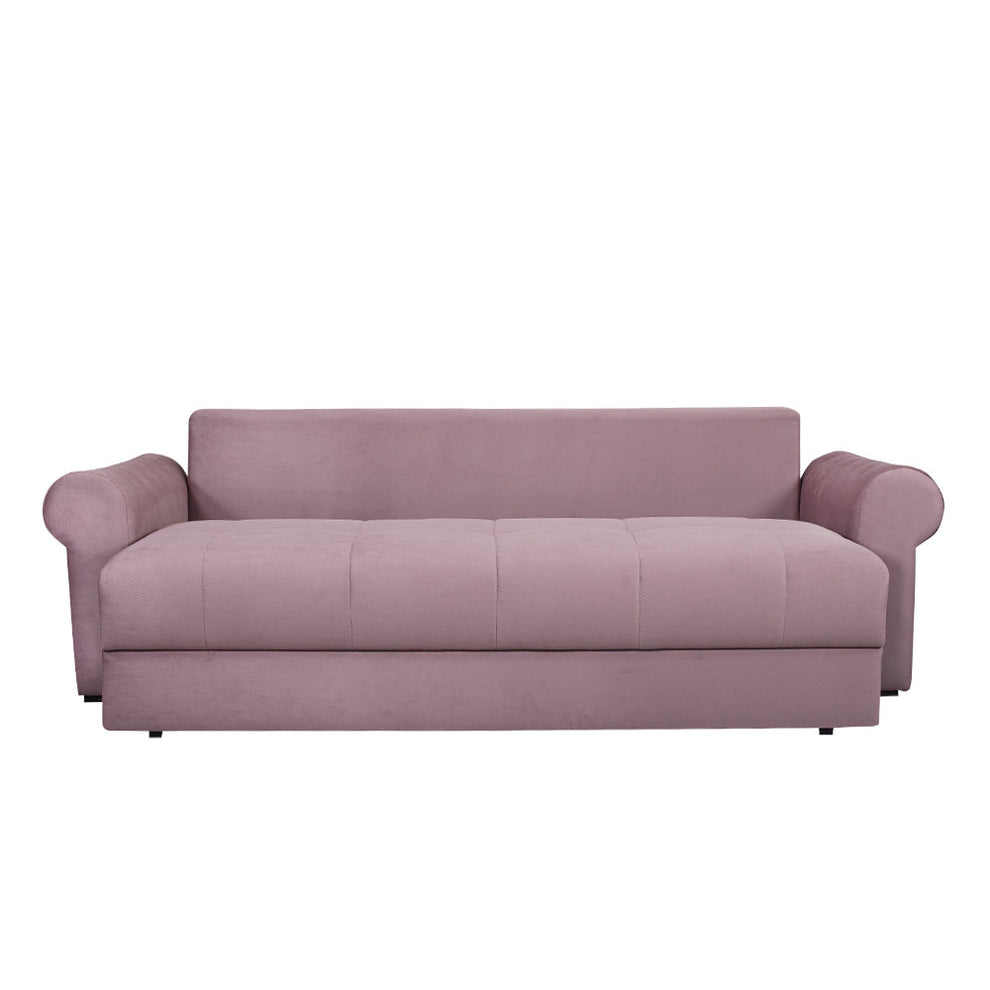 Canapea Extensibila Trendy, 3 Locuri, Lada Depozitare, Roz, 243 Cm
