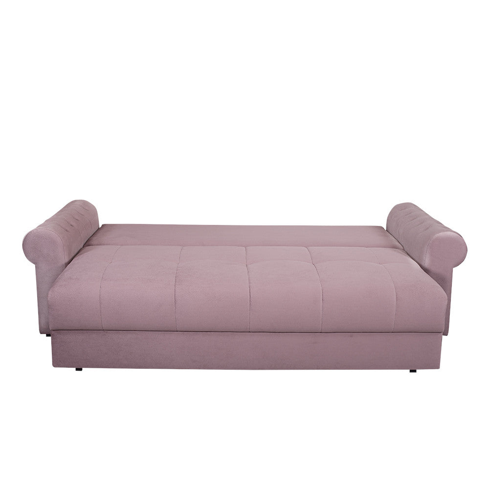 Canapea Extensibila Trendy, 3 Locuri, Lada Depozitare, Roz, 243 Cm