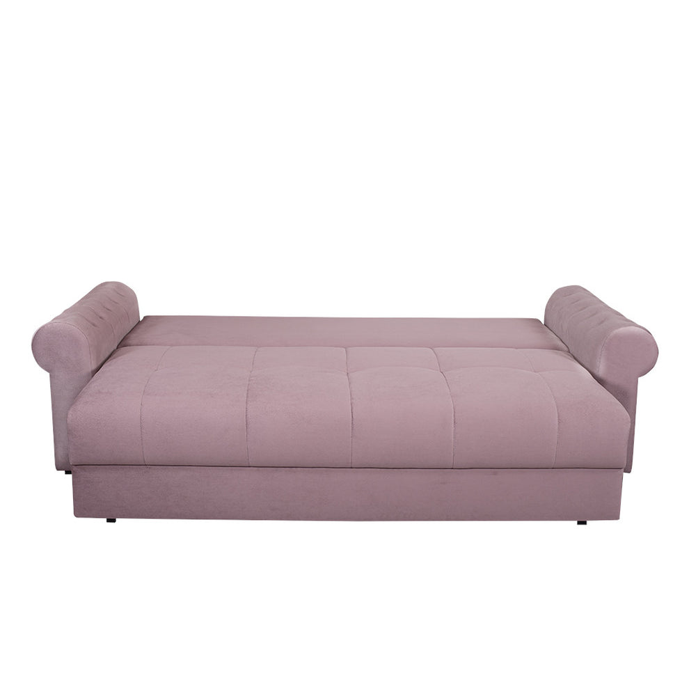 Canapea Extensibila Trendy, 3 Locuri, Lada Depozitare, Roz, 243 Cm