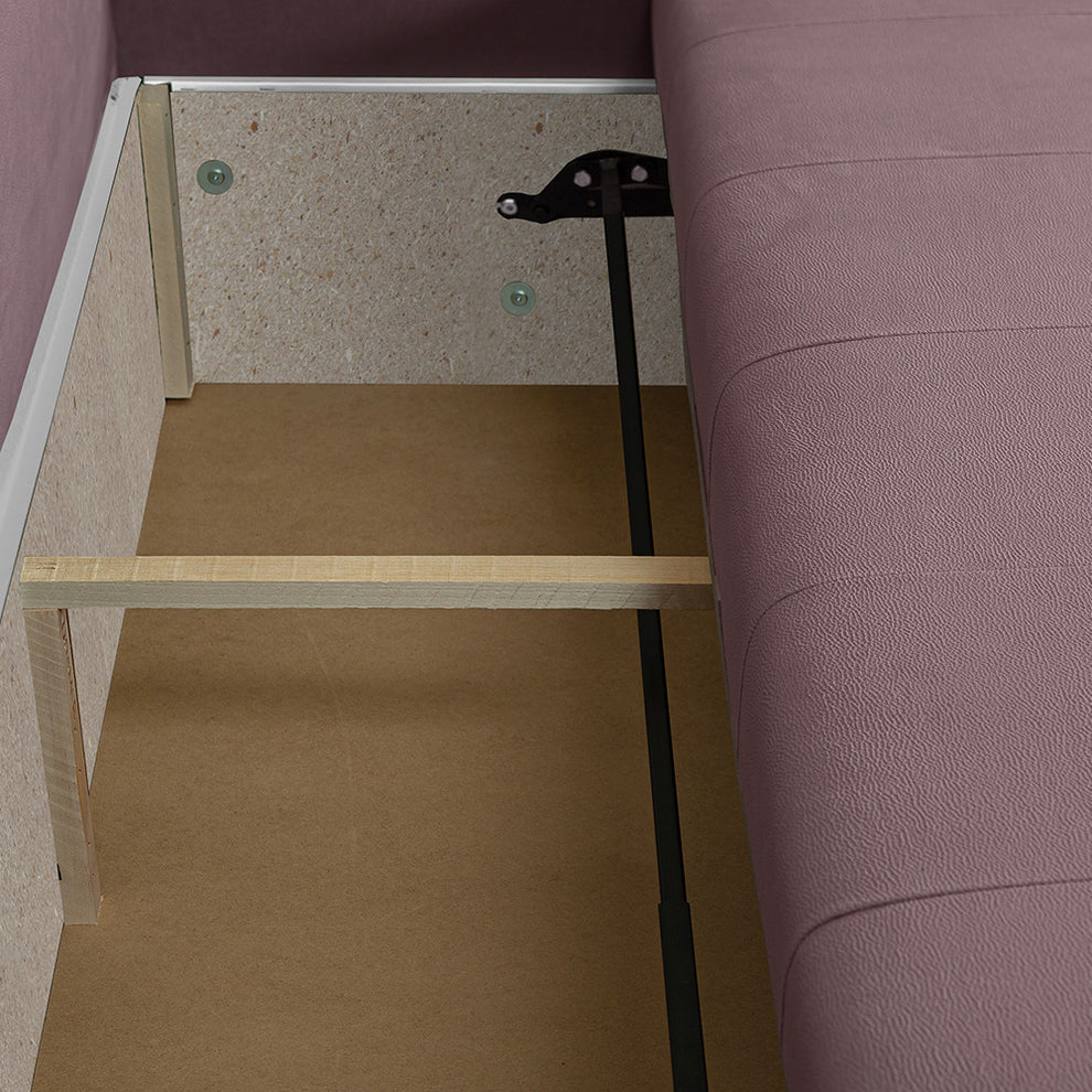 Canapea Extensibila Trendy, 3 Locuri, Lada Depozitare, Roz, 243 Cm