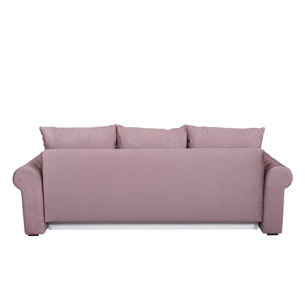 Canapea Extensibila Trendy, 3 Locuri, Lada Depozitare, Roz, 243 Cm