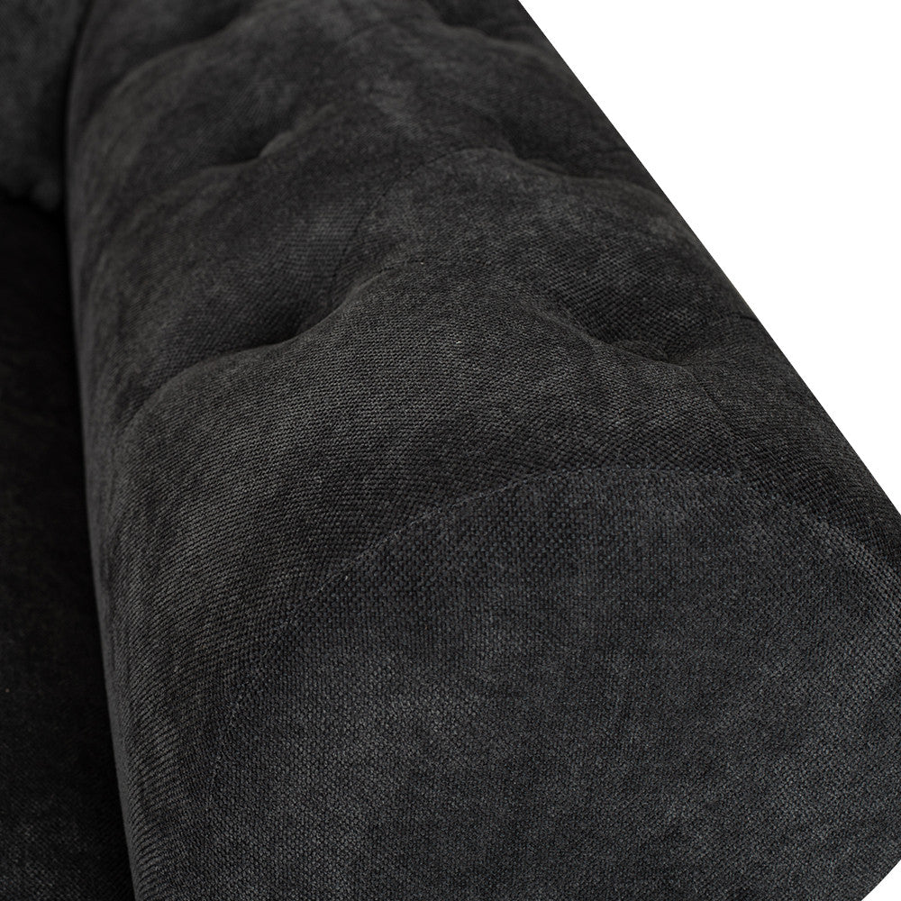Canapea Extensibila Trendy, 3 Locuri, Lada Depozitare, Gri Inchis, 243 Cm