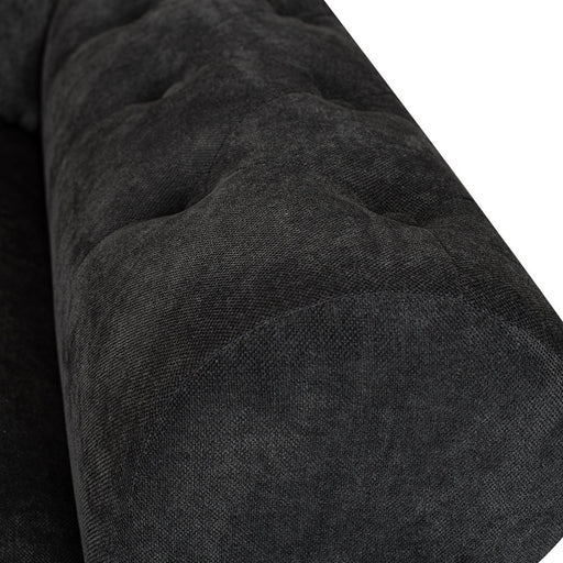 Canapea Extensibila Trendy, 3 Locuri, Lada Depozitare, Gri Inchis, 243 Cm