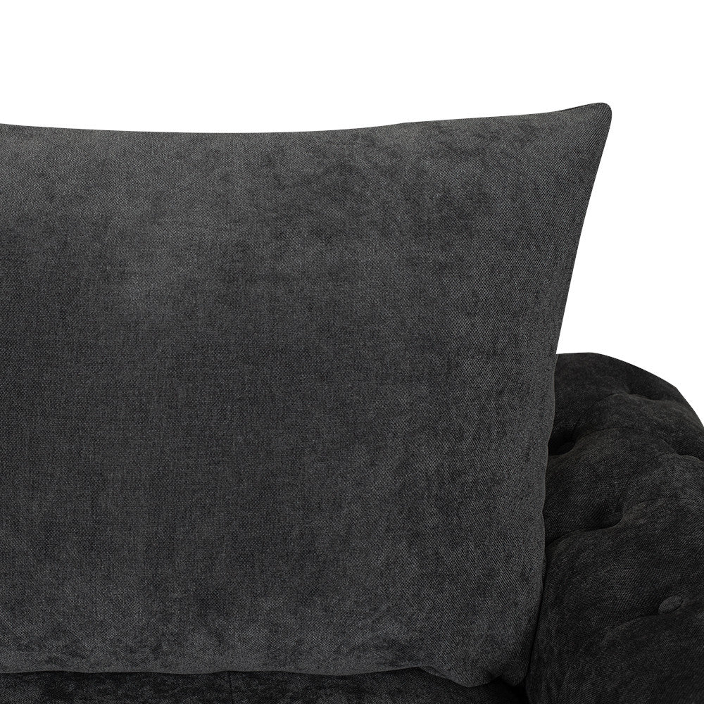 Canapea Extensibila Trendy, 3 Locuri, Lada Depozitare, Gri Inchis, 243 Cm