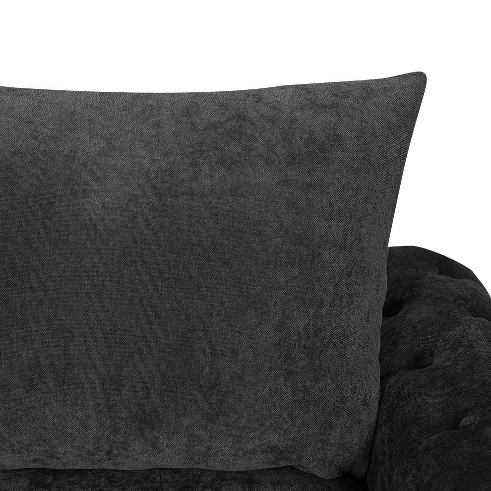 Canapea Extensibila Trendy, 3 Locuri, Lada Depozitare, Gri Inchis, 243 Cm