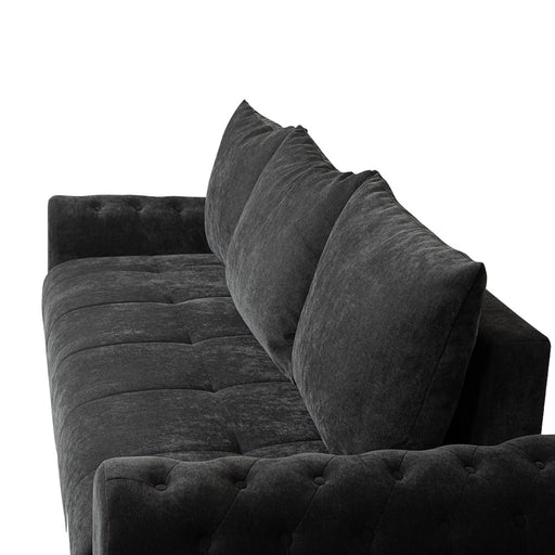 Canapea Extensibila Trendy, 3 Locuri, Lada Depozitare, Gri Inchis, 243 Cm
