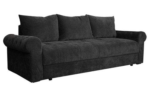 Canapea Extensibila Trendy, 3 Locuri, Lada Depozitare, Gri Inchis, 243 Cm