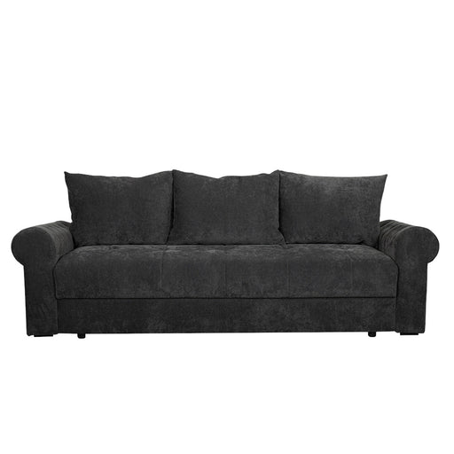 Canapea Extensibila Trendy, 3 Locuri, Lada Depozitare, Gri Inchis, 243 Cm