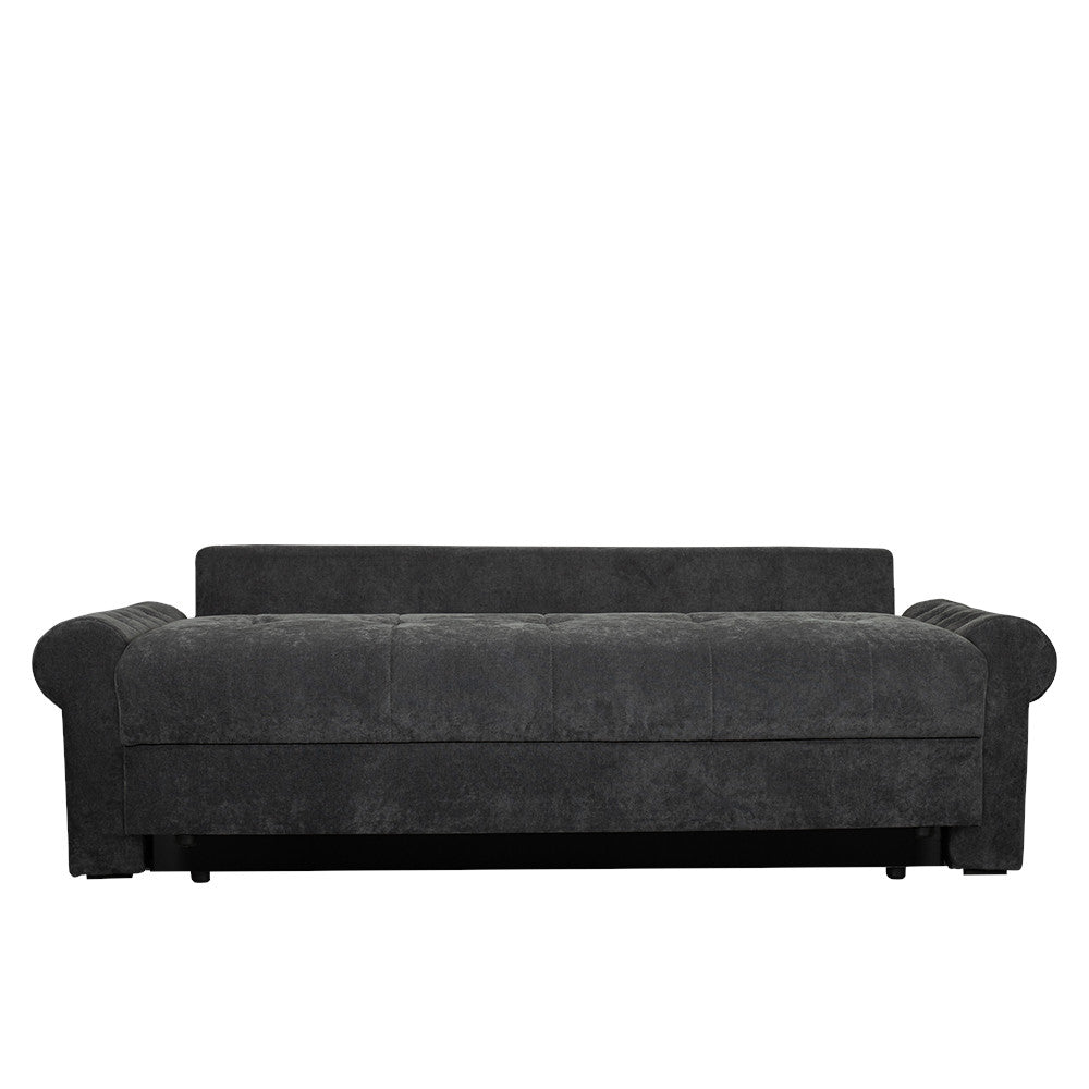 Canapea Extensibila Trendy, 3 Locuri, Lada Depozitare, Gri Inchis, 243 Cm
