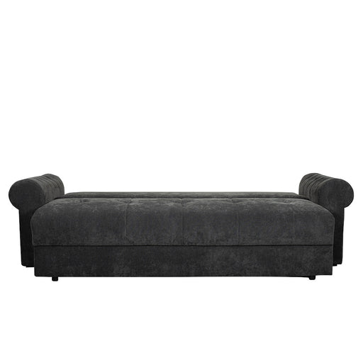 Canapea Extensibila Trendy, 3 Locuri, Lada Depozitare, Gri Inchis, 243 Cm