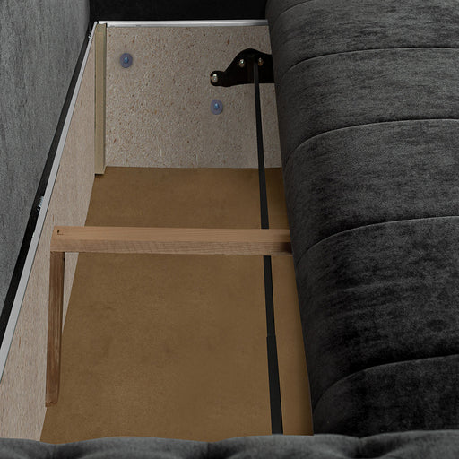 Canapea Extensibila Trendy, 3 Locuri, Lada Depozitare, Gri Inchis, 243 Cm