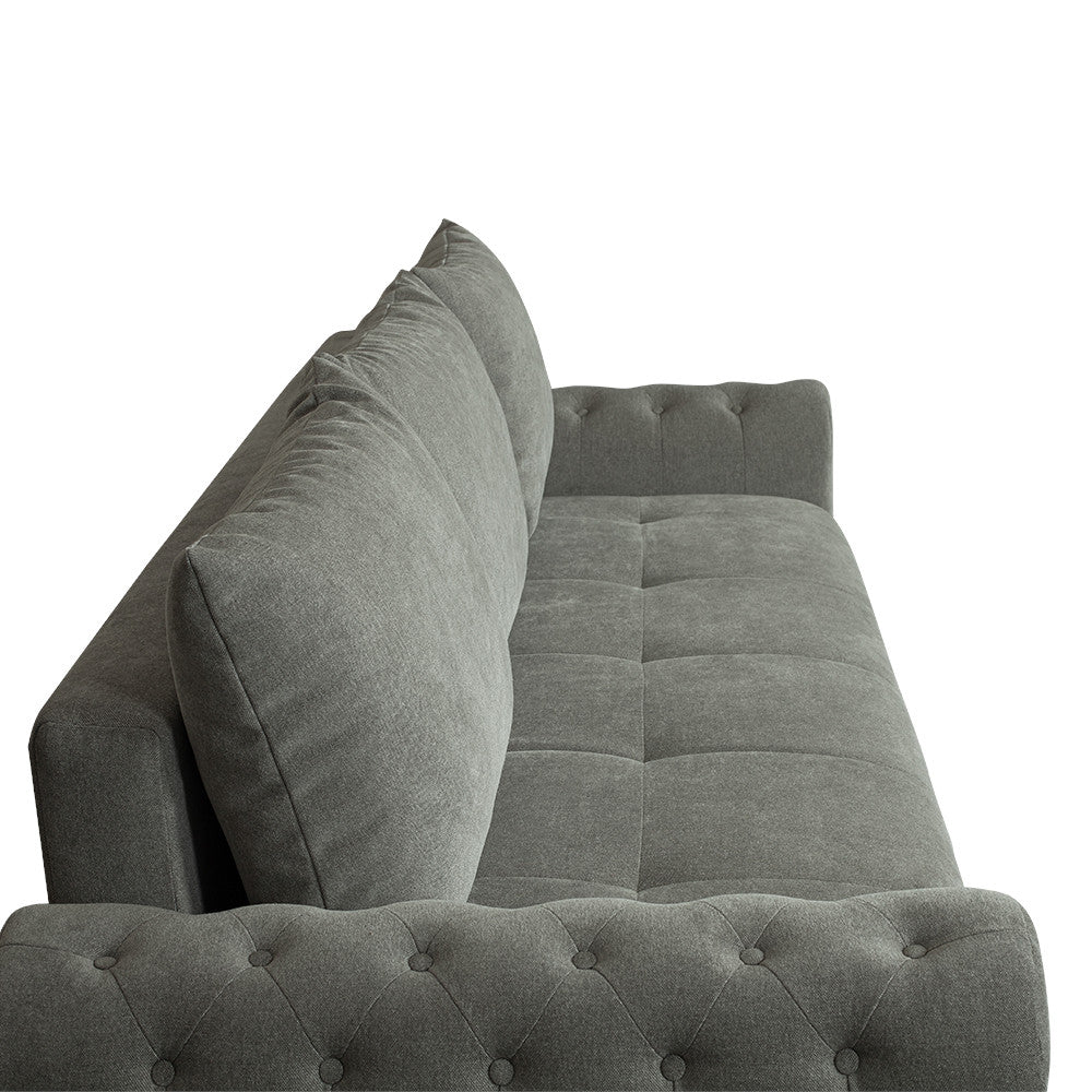 Canapea Extensibila Trendy, 3 Locuri, Lada Depozitare, Gri, 243 Cm