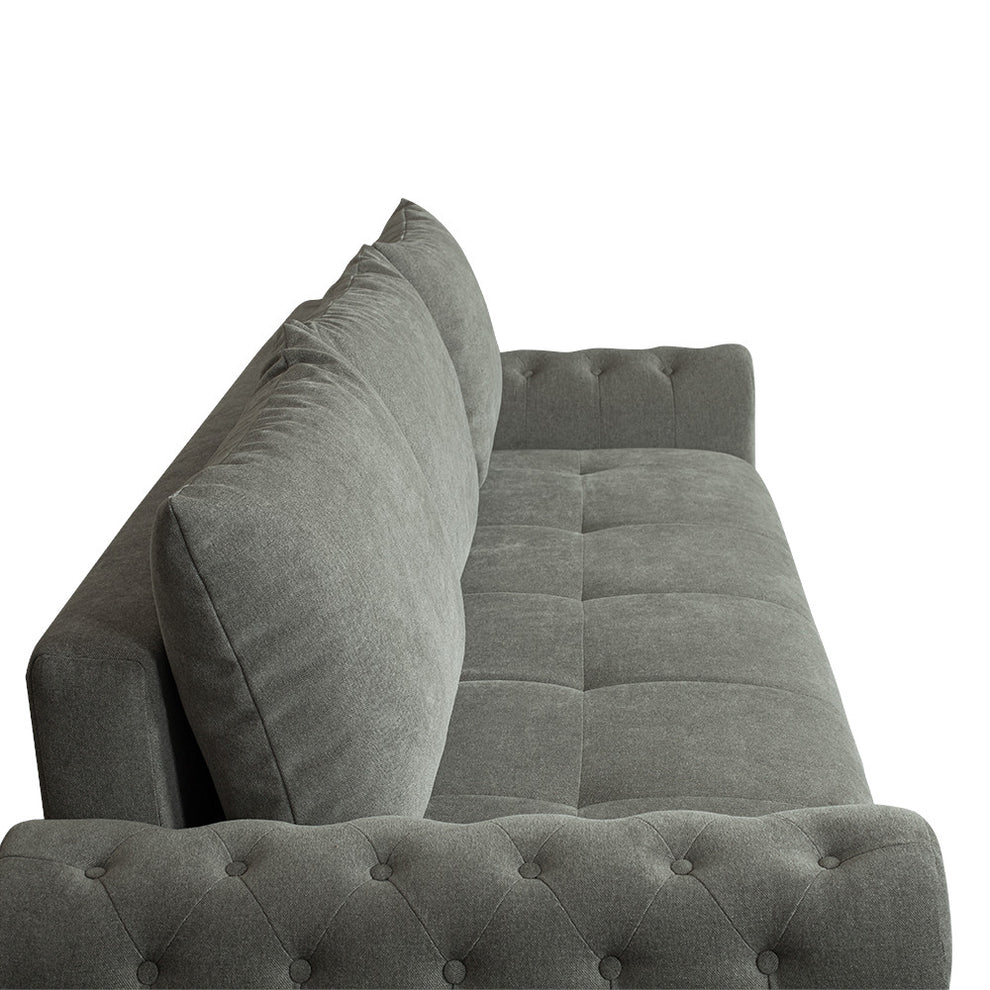 Canapea Extensibila Trendy, 3 Locuri, Lada Depozitare, Gri, 243 Cm