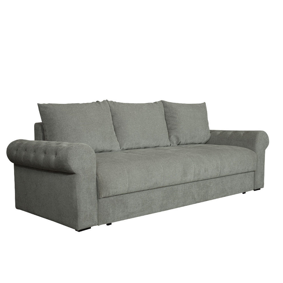Canapea Extensibila Trendy, 3 Locuri, Lada Depozitare, Gri, 243 Cm