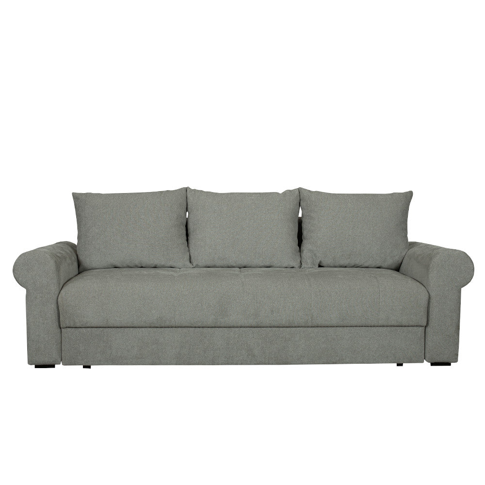 Canapea Extensibila Trendy, 3 Locuri, Lada Depozitare, Gri, 243 Cm