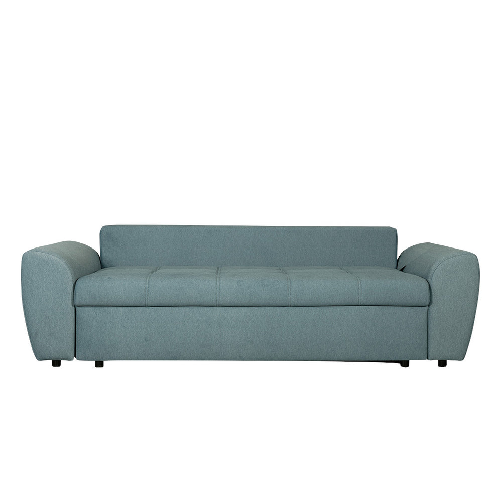 Canapea Extensibila Lorena Lux, 3 Locuri, Spatiu Depozitare, Albastru Deschis, 250 Cm