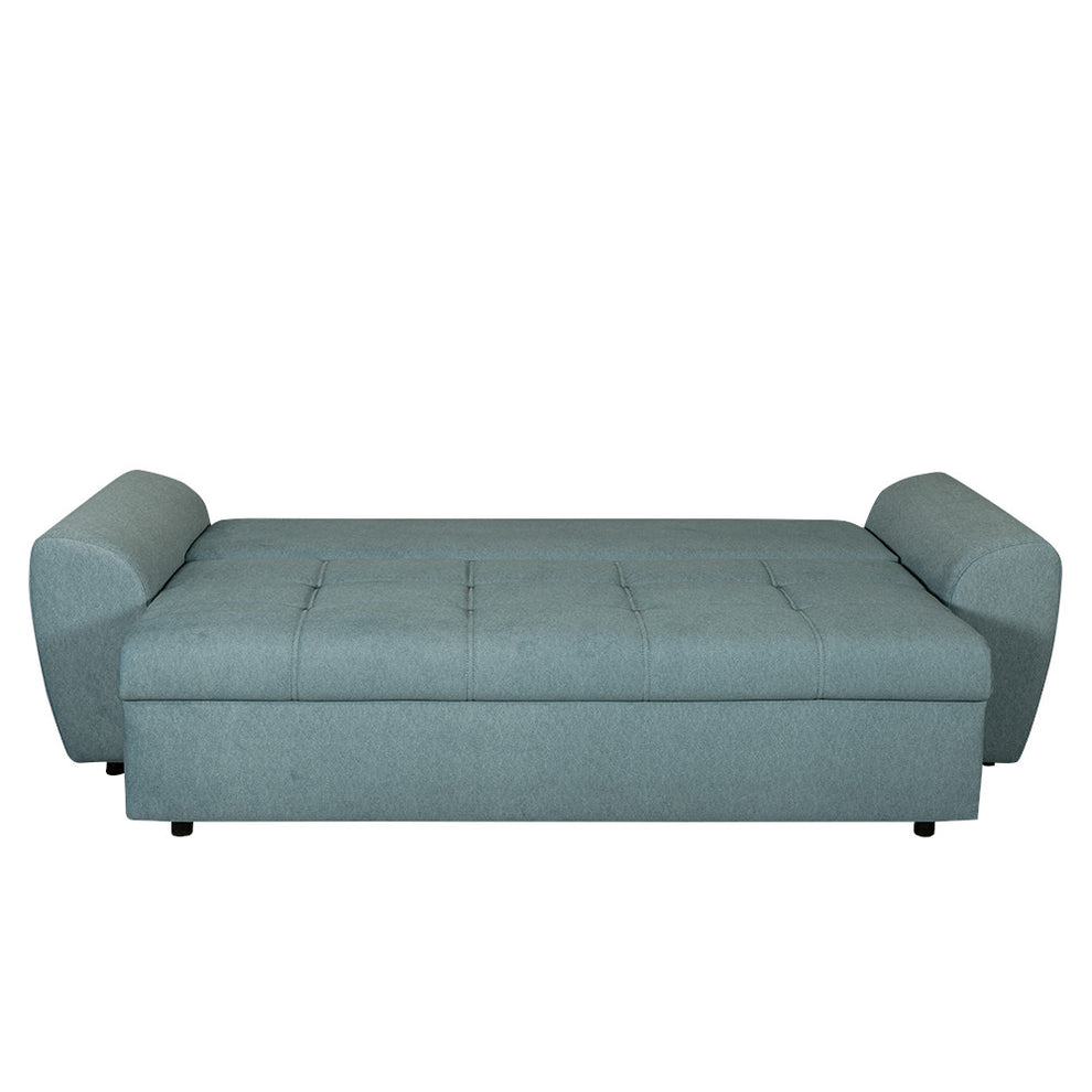Canapea Extensibila Lorena Lux, 3 Locuri, Spatiu Depozitare, Albastru Deschis, 250 Cm