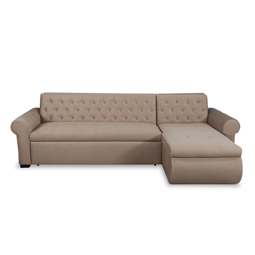 Coltar Extensibil Dreapta Andreas, 5 Locuri, Crem, 299 Cm