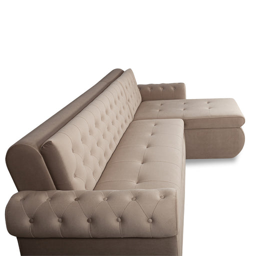 Coltar Extensibil Dreapta Andreas, 5 Locuri, Crem, 299 Cm