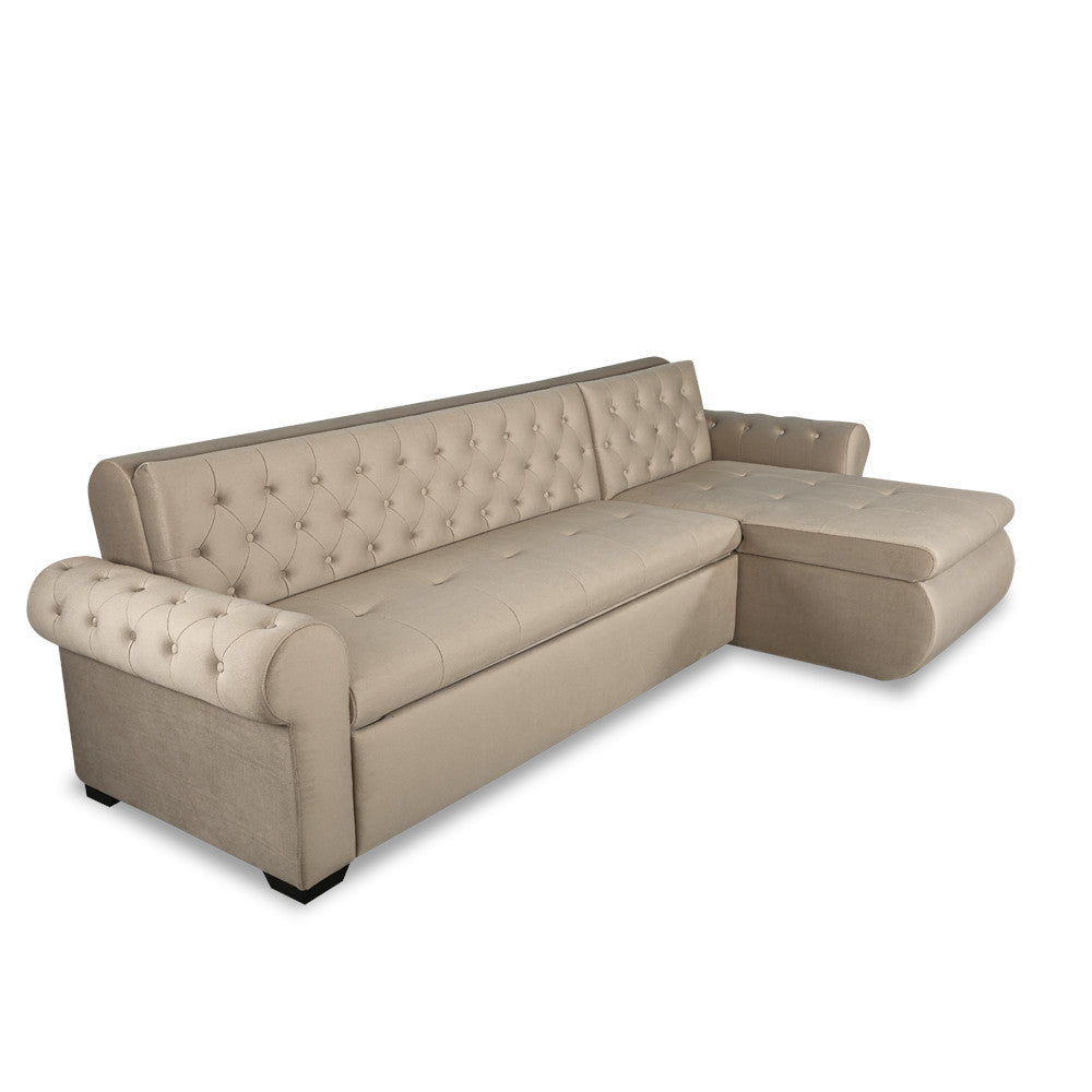 Coltar Extensibil Dreapta Andreas, 5 Locuri, Crem, 299 Cm