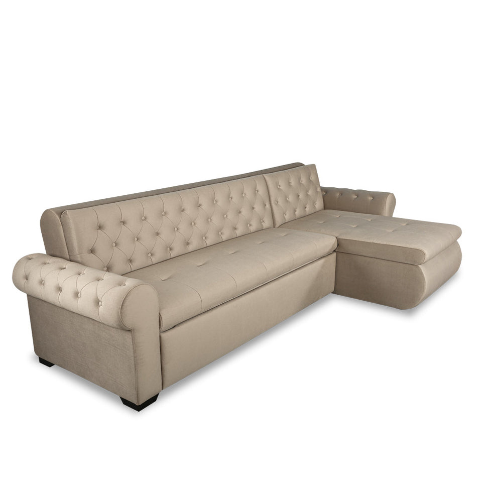 Coltar Extensibil Dreapta Andreas, 5 Locuri, Crem, 299 Cm