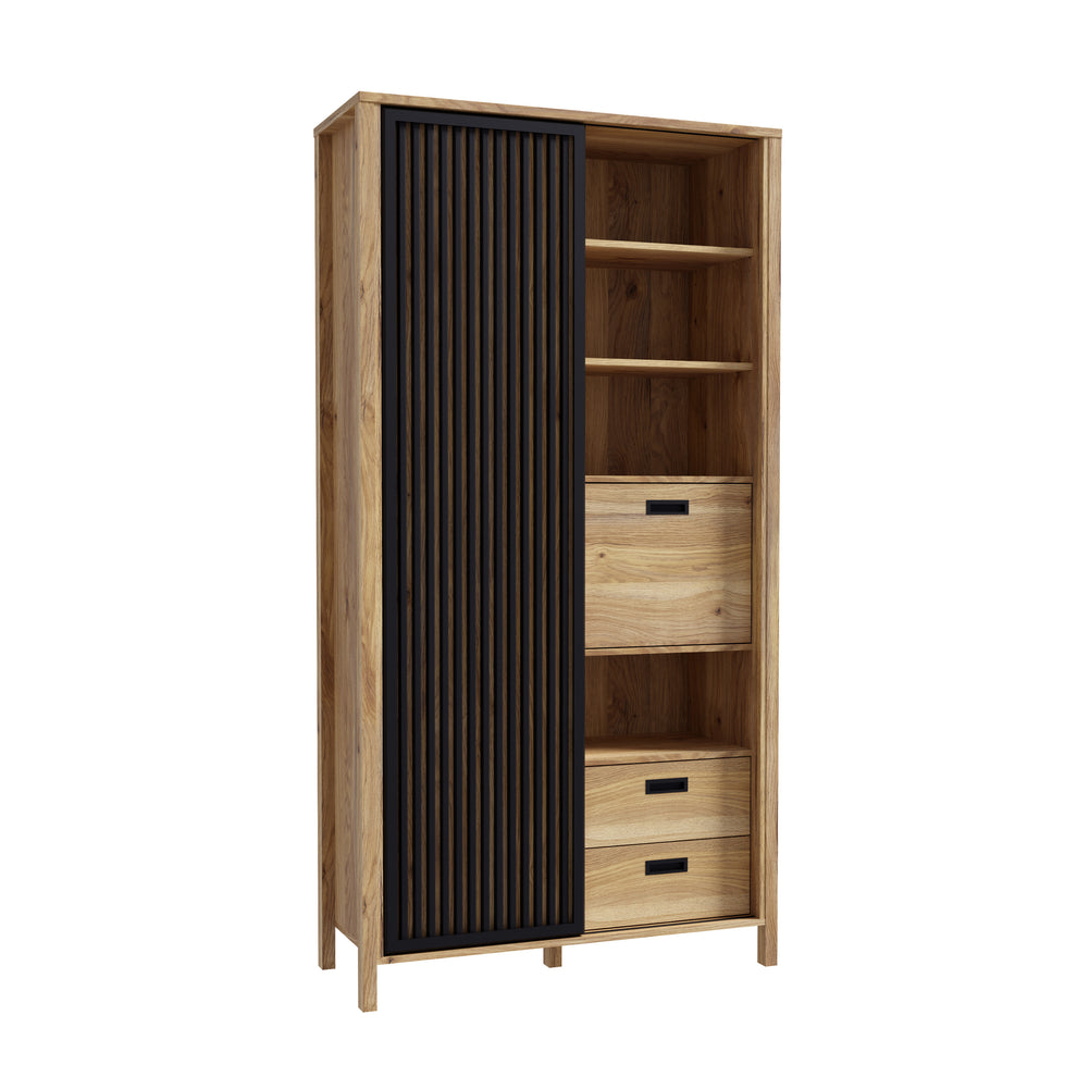 Vitrina Justyna Stejar Mauvella Si Negru, 103.4 Cm