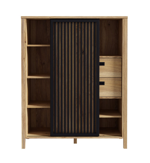Comoda Bar Justyna Stejar Mauvella Si Negru, 103.4 Cm
