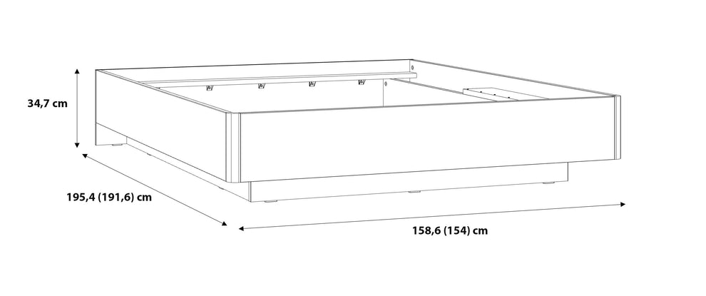 Pat Cu Tablie Buganvilla Dimensiune Saltea 140 x 190 Cm,  Alb, Gri vintage si Alb Lucios