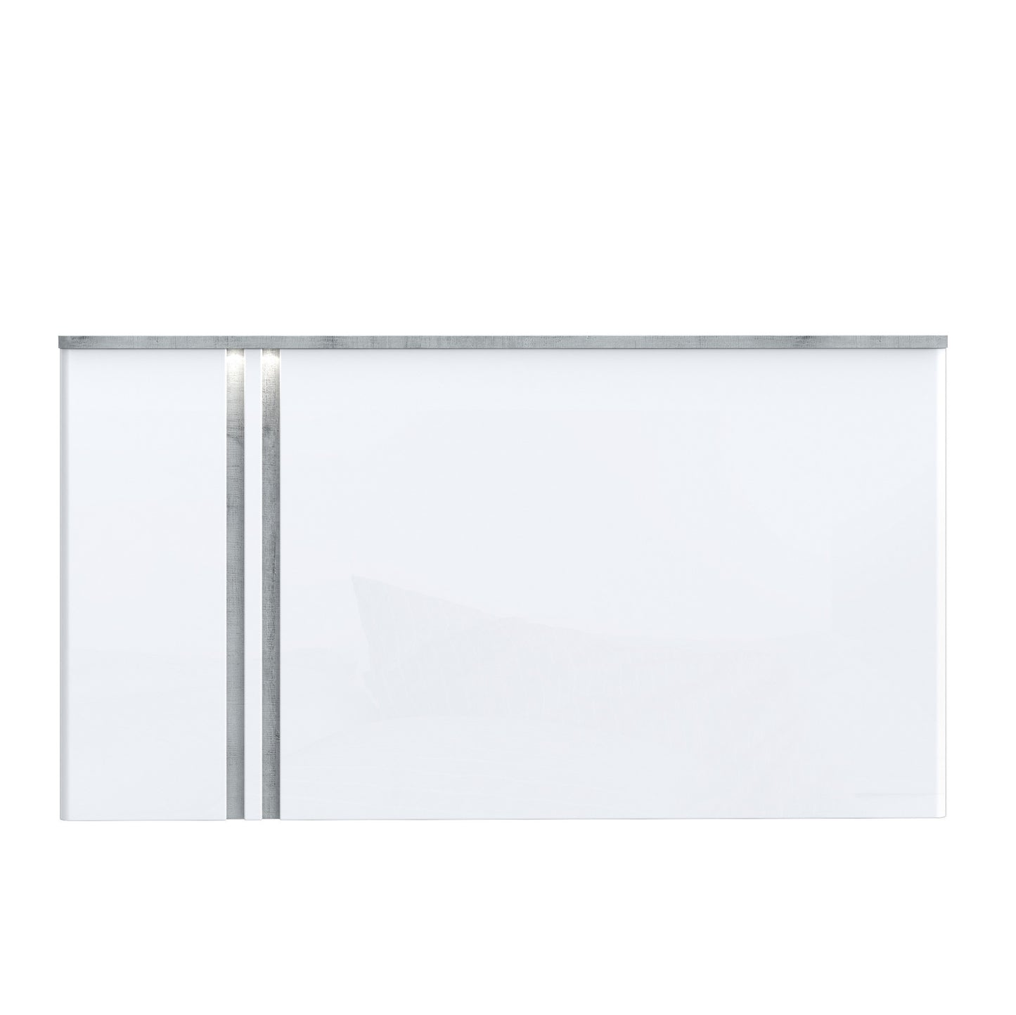 Pat Cu Tablie Buganvilla Dimensiune Saltea 140 x 190 Cm,  Alb, Gri vintage si Alb Lucios