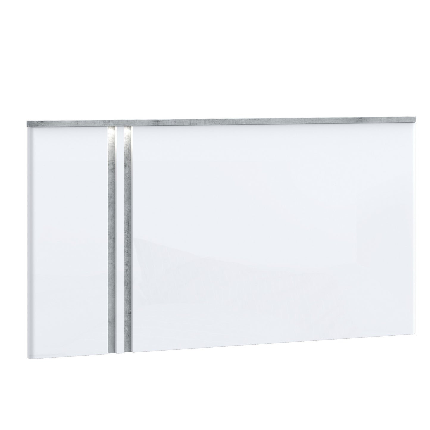 Pat Cu Tablie Buganvilla Dimensiune Saltea 140 x 190 Cm,  Alb, Gri vintage si Alb Lucios