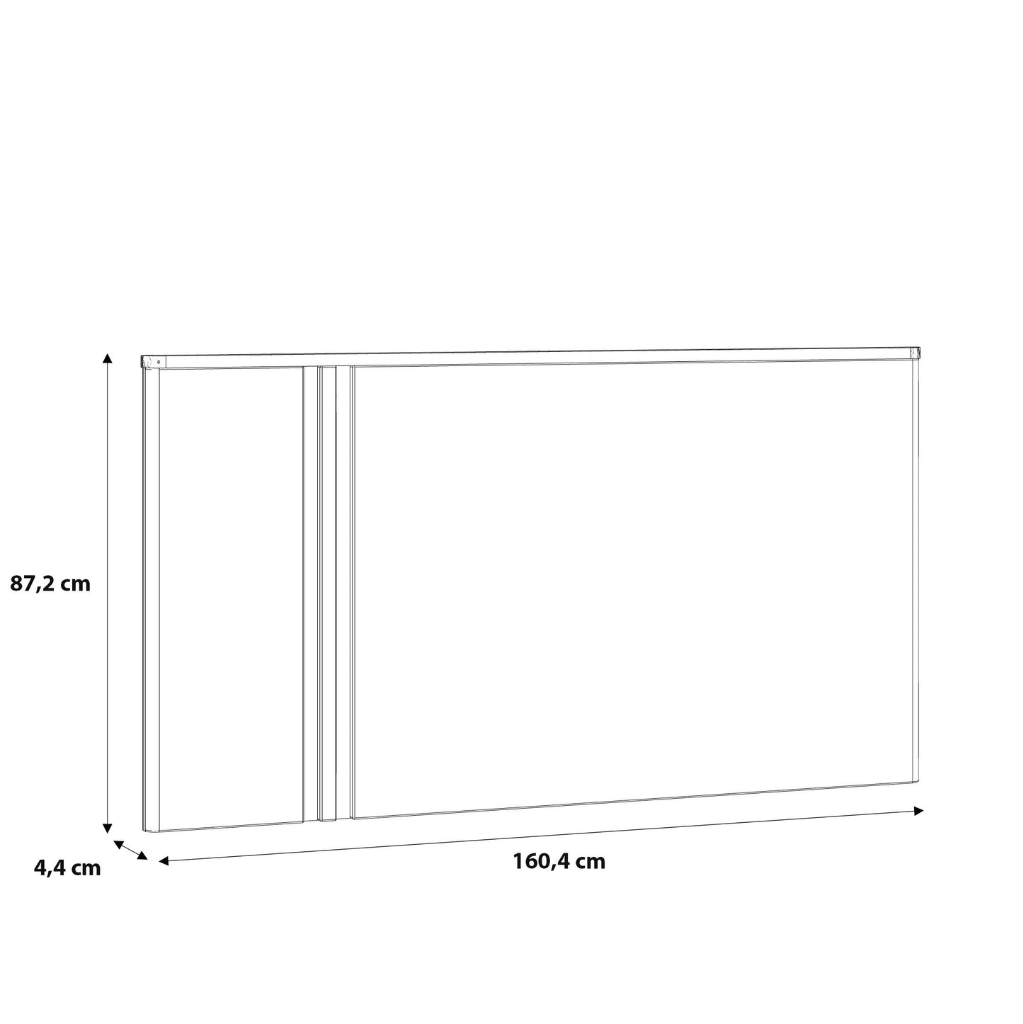 Pat Cu Tablie Buganvilla Dimensiune Saltea 140 x 190 Cm,  Alb, Gri vintage si Alb Lucios