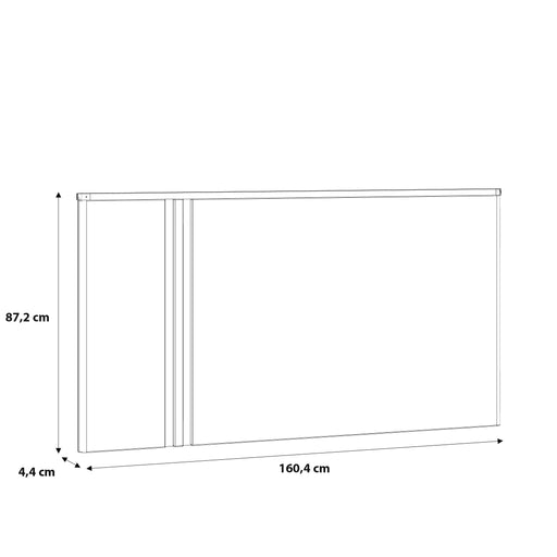 Pat Cu Tablie Buganvilla Dimensiune Saltea 140 x 190 Cm,  Alb, Gri vintage si Alb Lucios
