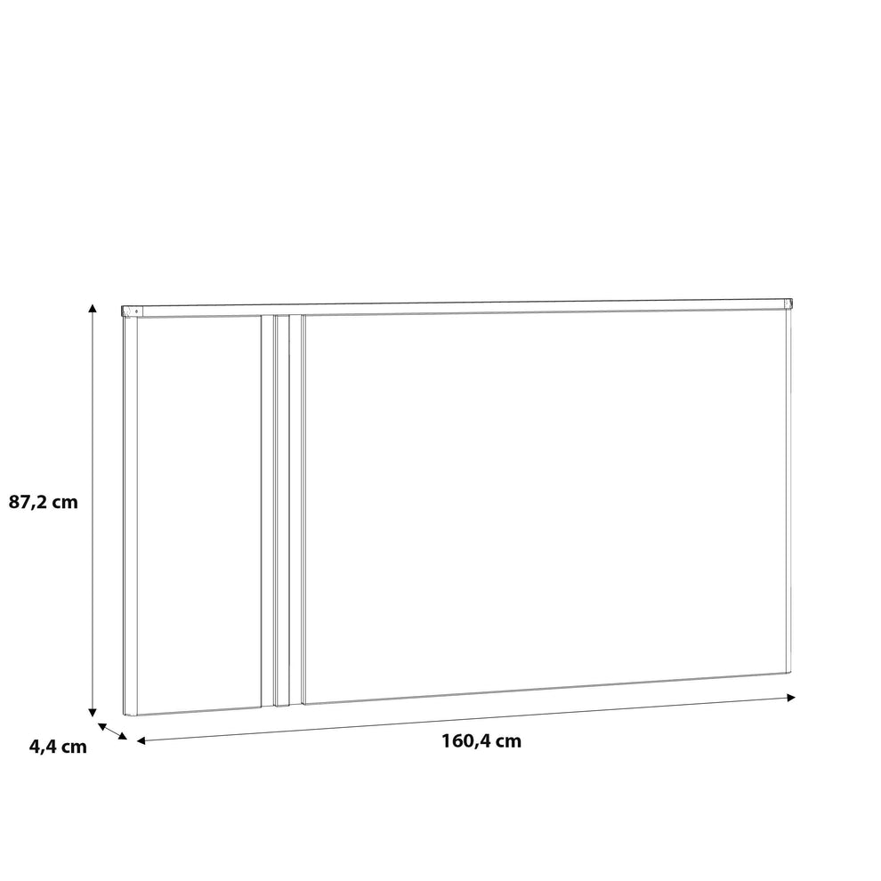 Pat Cu Tablie Buganvilla Dimensiune Saltea 140 x 190 Cm,  Alb, Gri vintage si Alb Lucios