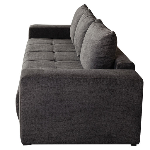 Canapea Extensibila Otis, 3 locuri, Lada Depozitare, Gri Inchis, 240 Cm