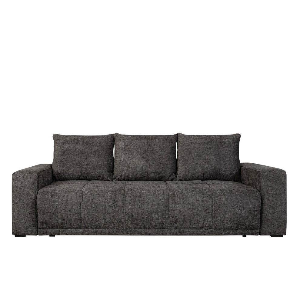 Canapea Extensibila Otis, 3 locuri, Lada Depozitare, Gri Inchis, 240 Cm