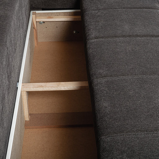 Canapea Extensibila Otis, 3 locuri, Lada Depozitare, Gri Inchis, 240 Cm