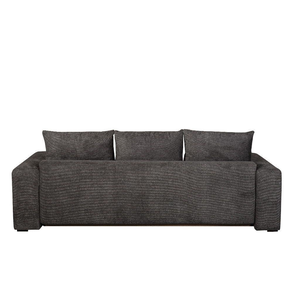 Canapea Extensibila Otis, 3 locuri, Lada Depozitare, Gri Inchis, 240 Cm