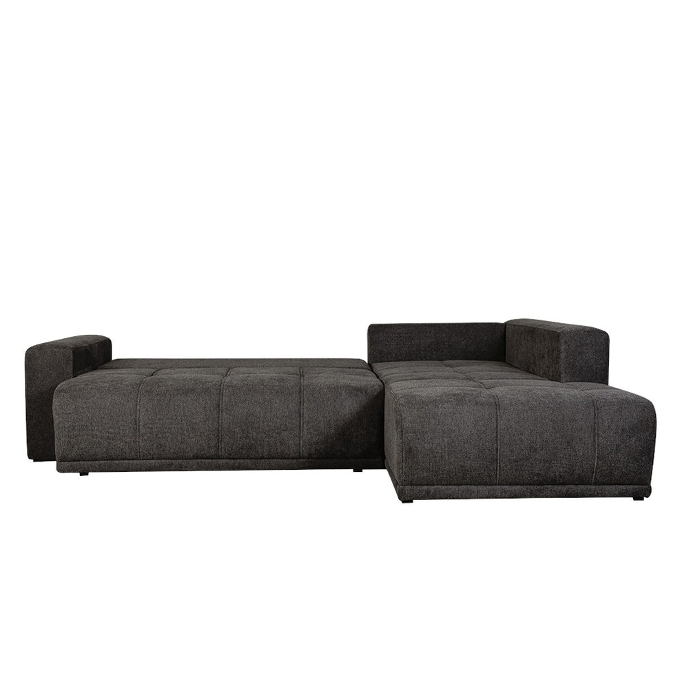 Coltar Extensibil Cu Otoman Dreapta Otis, 5 Locuri, Lada Depozitare, Gri Inchis, 280 Cm