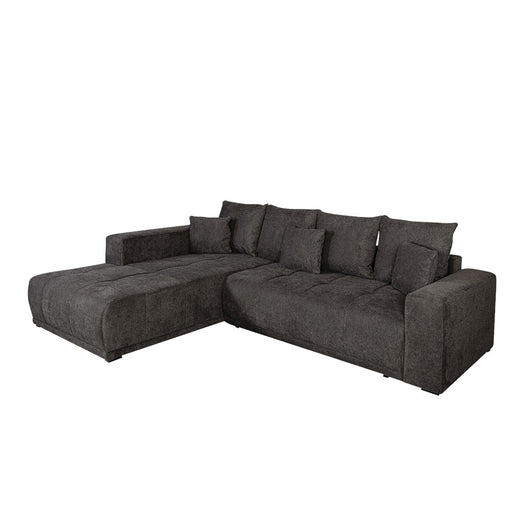 Coltar Extensibil Cu Otoman Stanga Otis, 5 Locuri, Lada Depozitare, Gri Inchis, 280 Cm