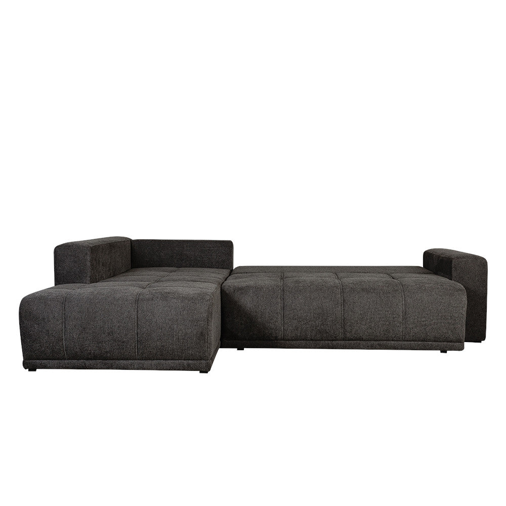 Coltar Extensibil Cu Otoman Stanga Otis, 5 Locuri, Lada Depozitare, Gri Inchis, 280 Cm