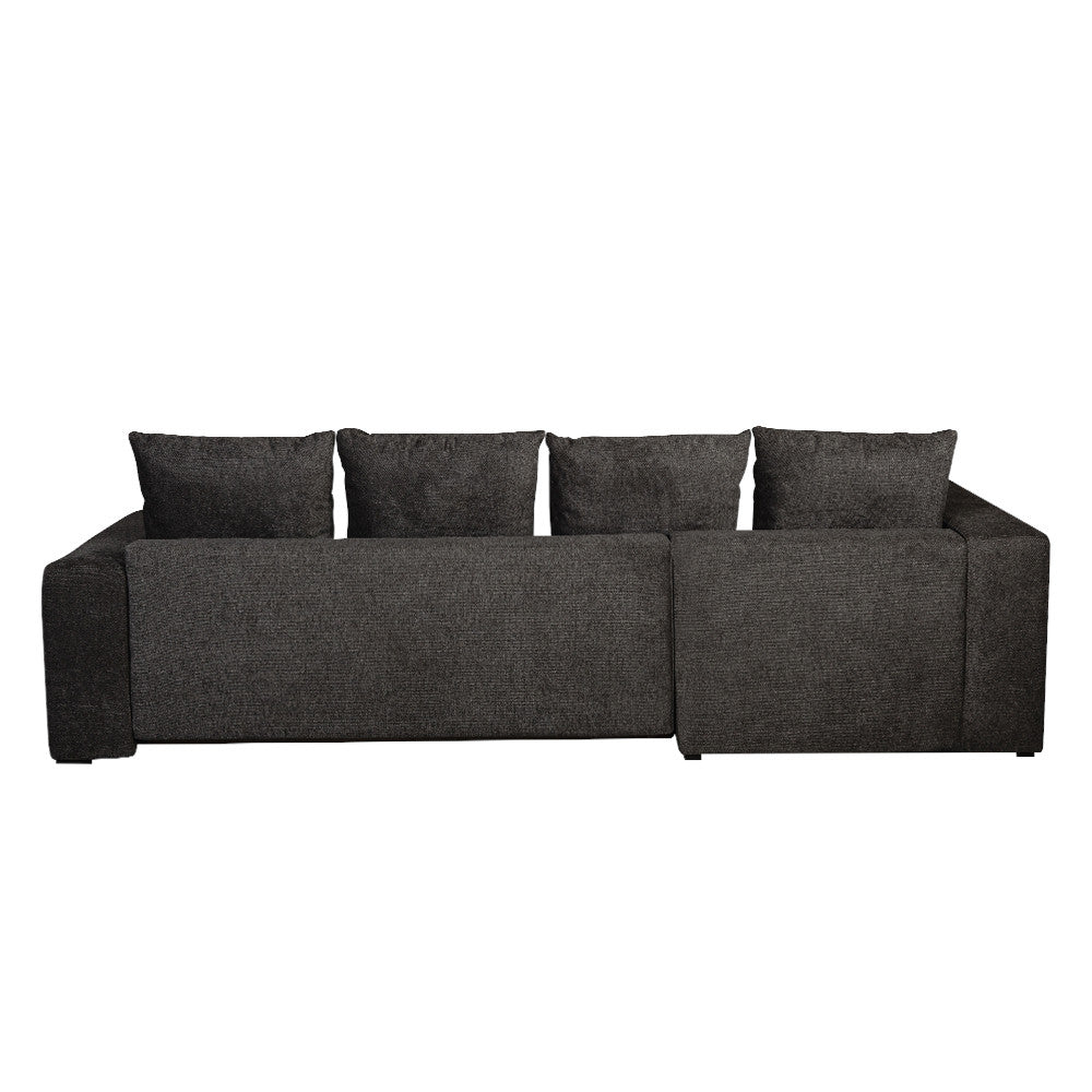 Coltar Extensibil Cu Otoman Stanga Otis, 5 Locuri, Lada Depozitare, Gri Inchis, 280 Cm