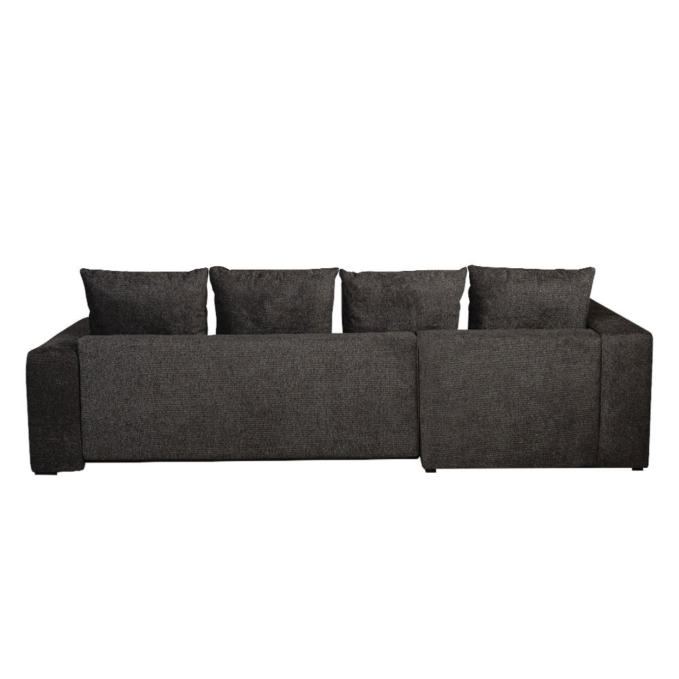 Coltar Extensibil Cu Otoman Stanga Otis, 5 Locuri, Lada Depozitare, Gri Inchis, 280 Cm
