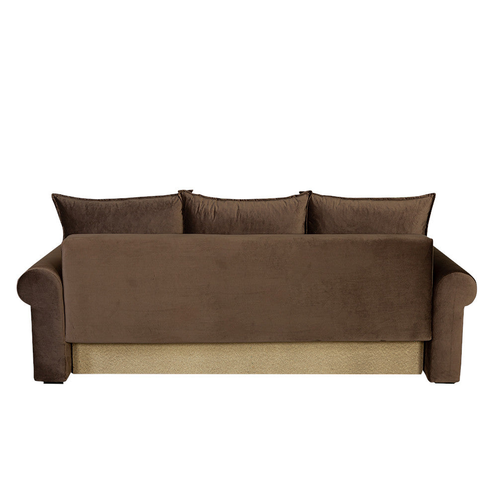 Canapea Extensibila Chic, 3 Locuri, Lada Depozitare, Maro, 242 Cm