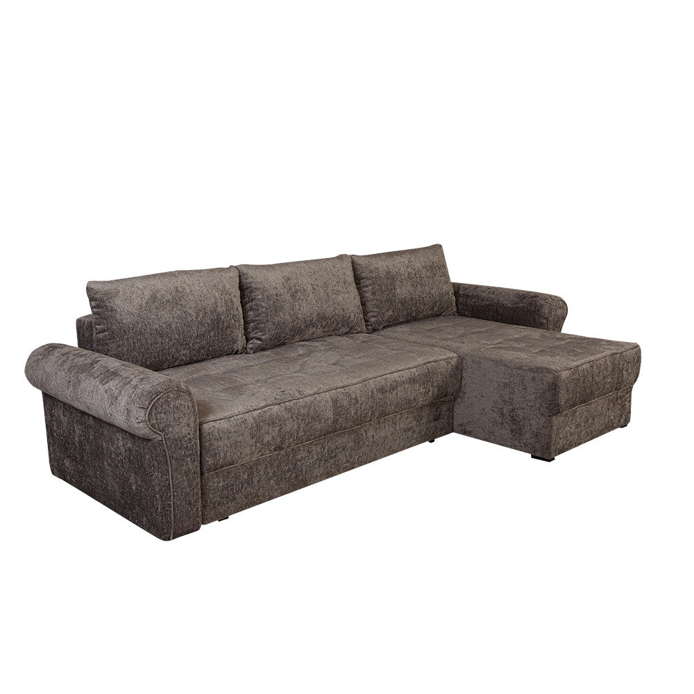 Coltar Extensibil Dreapta Venezia, 5 Locuri, Lada Depozitare, Gri, 275 Cm