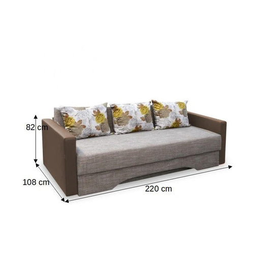 Canapea Extensibila Cu Lada Depozitare Paris, Capucino, 220 x 108 x 82 Cm