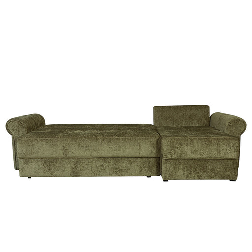 Coltar Extensibil Dreapta Venezia, 5 Locuri, Lada Depozitare, Verde, 275 Cm