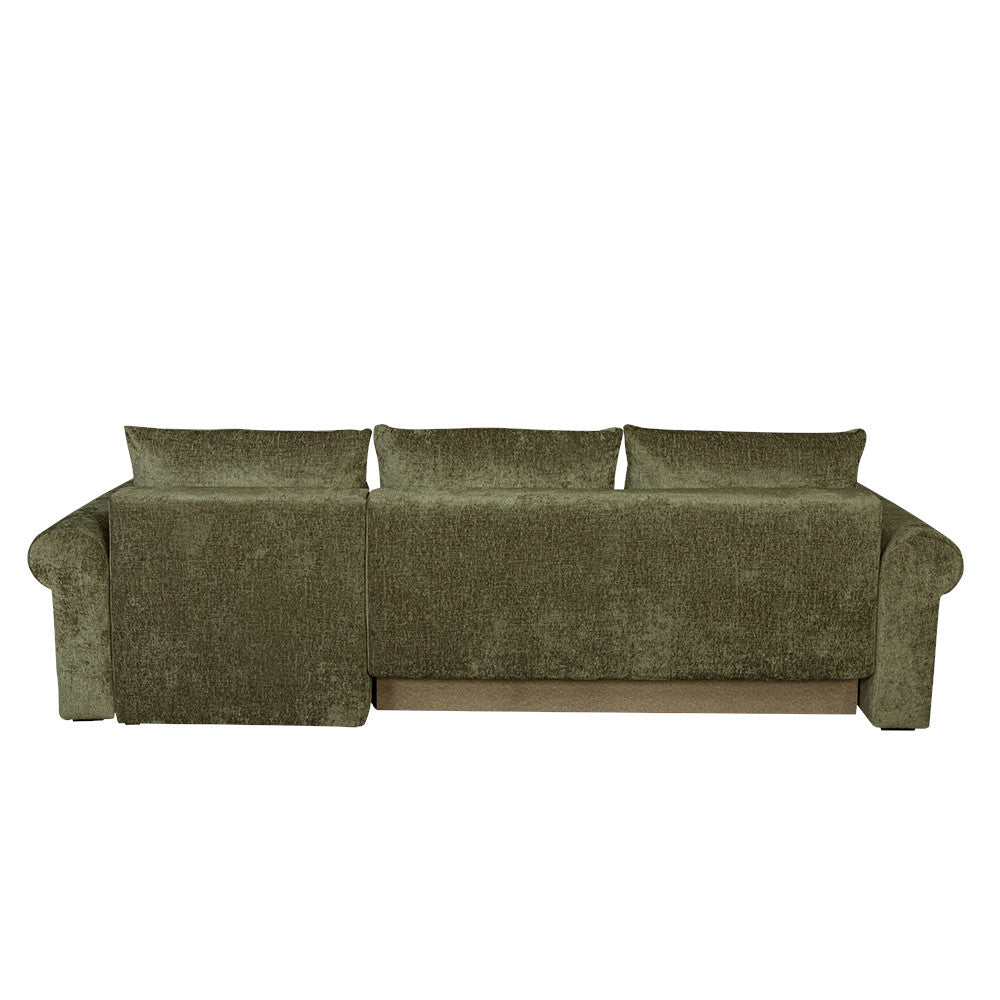 Coltar Extensibil Dreapta Venezia, 5 Locuri, Lada Depozitare, Verde, 275 Cm